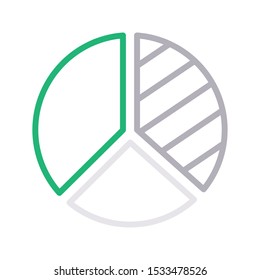 pie chart color line vector icon