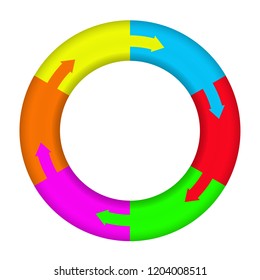 Pie chart from color sectors with arrows