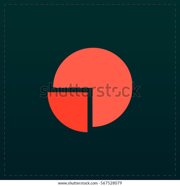 Pie chart. Color symbol icon on black\
background. Vector\
illustration