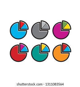 pie chart color variations vector icon
