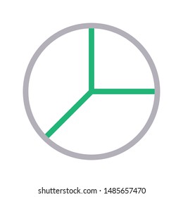 pie chart colour line vector icon