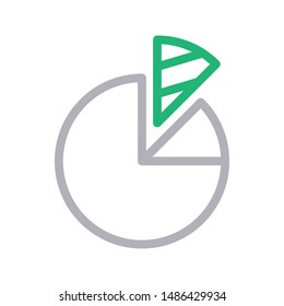 pie chart colour line vector icon