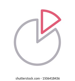 pie chart colour linr vector icon