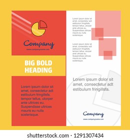 Pie chart  Company Brochure Title Page Design. Company profile, annual report, presentations, leaflet Vector Background