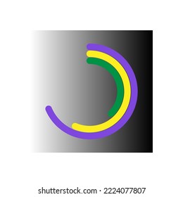 gráfico circular. Elemento de diseño gráfico conceptual. Proceso de descarga. Ilustración vectorial. Imagen de archivo. 