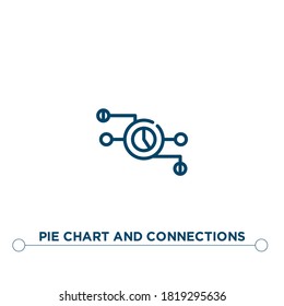 gráfico circular y icono de vector de contorno de conexiones. ilustración de elemento simple. gráfico circular y icono de esquema de conexiones a partir del concepto de negocio editable. se puede usar para web y móvil
