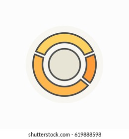 Pie chart creative icon - vector colorful round diagram sign