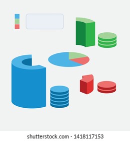 Pie chart data business flat design