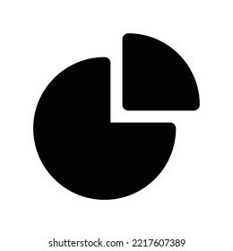 Pie chart for data graph in black outline style