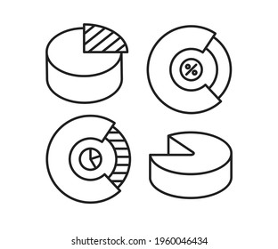 pie chart data icons set vector