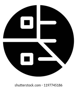 Pie chart with data showing statistics 