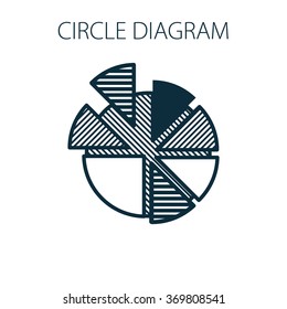 The pie chart for data visualization and presentation. Simple vector illustration with a minimal color scheme.