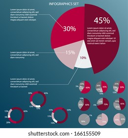 Pie Chart Design Set - Infographics - Vector EPS10
