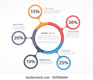 Pie chart design template, business infographics for presentations and reports, vector eps10 illustration