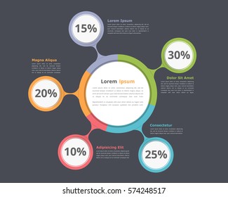 Pie-Chart-Design-Vorlage, Business-Infografiken für Präsentationen und Berichte, Vektoreps10 Illustrationen