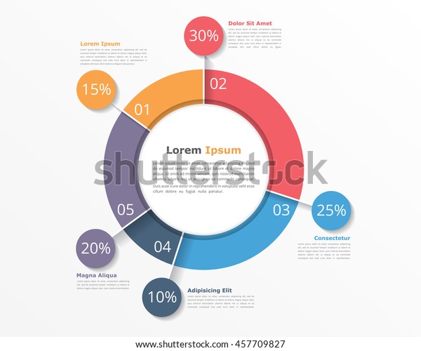 円グラフデザインテンプレート プレゼンテーションおよびレポート用のビジネスインフォグラフィック ベクター画像eps10イラスト のベクター画像素材 ロイヤリティフリー