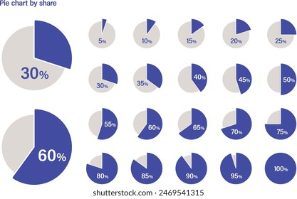 Pie chart design variation set