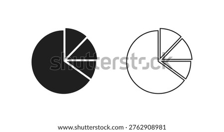 Pie Chart Designs: Minimalist Visual Data Representation Vector