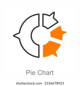 Conceito de ícone de gráfico de pizza e diagrama