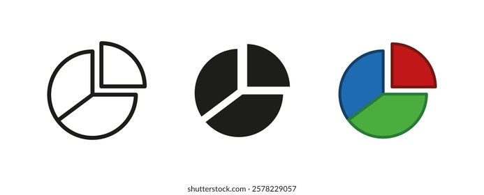 Pie chart diagram icon. Dial infographic vector illustration. Segment graph symbol. Area section piece sign. Quarter part split pictogram. Business analytics and statistic proportion analysis concept.