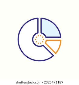 Kuchen, Diagramm, Diagramm Symbol, einzelne Symbol auf hellem Hintergrund, perfekt für Website, Blog, Logo, Grafikdesign, soziale Medien, Benutzeroberfläche, mobile App