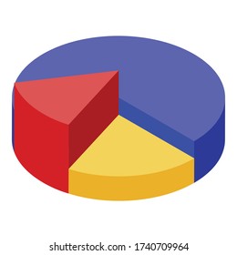 Pie chart diagram icon. Isometric of pie chart diagram vector icon for web design isolated on white background