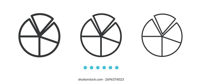 Pie chart diagram icon. Thin line icon vector
