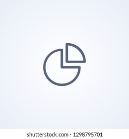 Pie chart, diagram, vector best gray line icon on white background, EPS 10