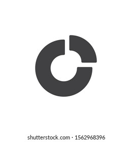 Pie chart diagram vector icon. filled flat sign for mobile concept and web design. Circle diagram graph glyph icon. Symbol, logo illustration. Vector graphics