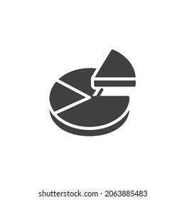 Pie chart diagram vector icon. filled flat sign for mobile concept and web design. Pie chart infographic glyph icon. Symbol, logo illustration. Vector graphics