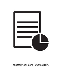 Pie chart document report icon