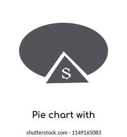 Pie chart with dollar icon vector isolated on white background for your web and mobile app design, Pie chart with dollar logo concept