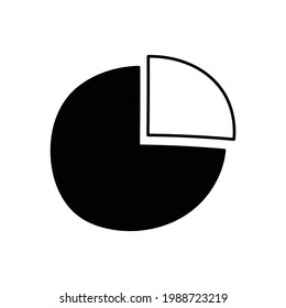pie chart doodle icon flat isolated on white background