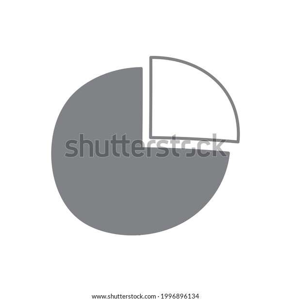 pie\
chart doodle icon flat isolated on white\
background