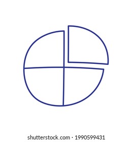 icono de línea de doodle de gráfico circular