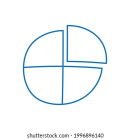 pie chart doodle line icon
