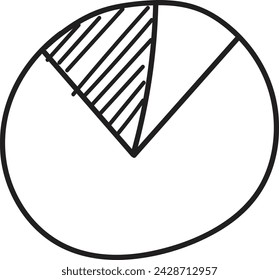 Pie Chart Doodle Vector Illustration