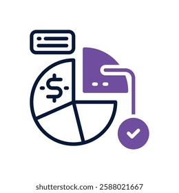 pie chart dual tone icon. vector icon for your website, mobile, presentation, and logo design.