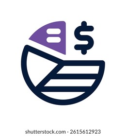 pie chart dual tone icon. Sleek and modern vector icon for websites, mobile apps, marketing materials, and corporate design. Fully scalable and ready to use.