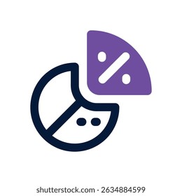 pie chart duotone icon. Sleek and modern vector icon for websites, mobile apps, marketing materials, and corporate design. Fully scalable and ready to use.