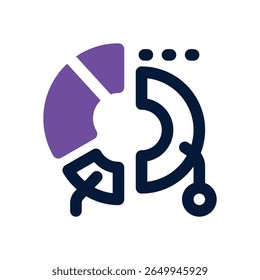 pie chart duotone icon. Sleek and modern vector icon for websites, mobile apps, marketing materials, and corporate design. Fully scalable and ready to use.