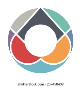 Pie chart of eight colored sections. Template infographics.