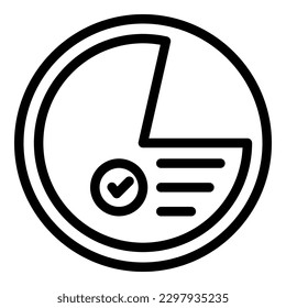 Pie chart election icon outline vector. Vote online. Mobile poll