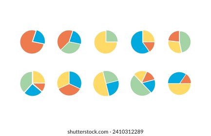 Pie Chart Element Icon Set