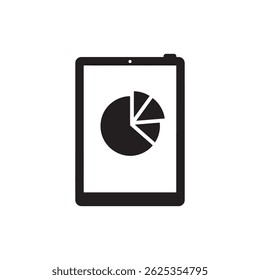 Gráfico de Pizza Emergente do Tablet Representando Análise de Negócios Digitais