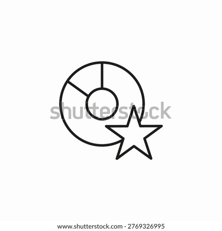 pie chart favorite icon sign vector