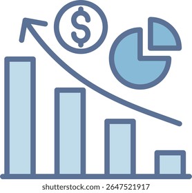Pie Chart Filled Blue Tone Icon