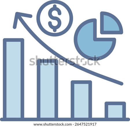 Pie Chart Filled Blue Tone Icon