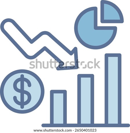 Pie Chart Filled Blue Tone Icon