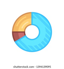 Pie Chart Filled Color Vector Icon